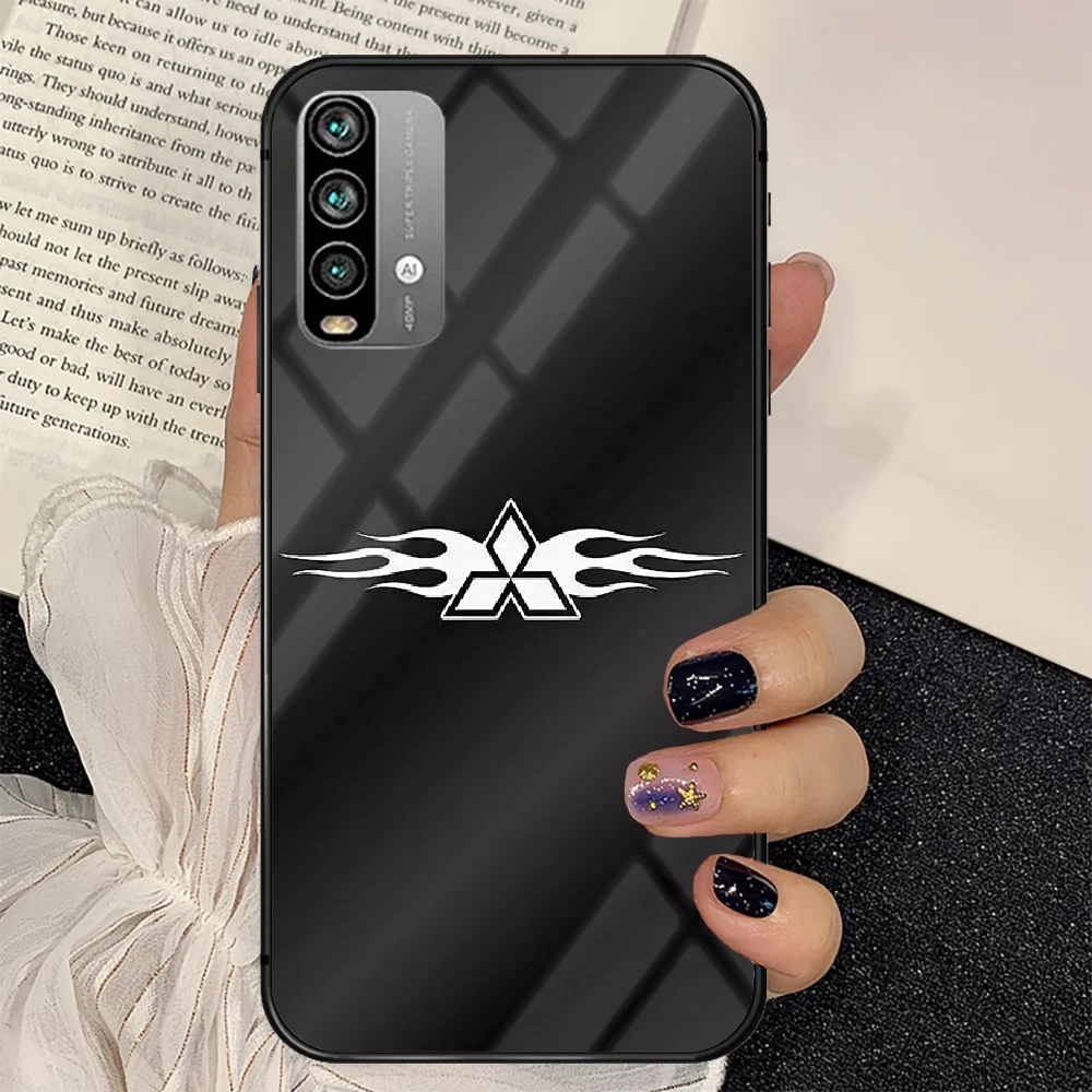 

Mitsubishi Sport Car Cool Phone Tempered Glass Case Cover For Xiaomi Redmi note k 7 8 9 10 30 40 A C T S Pro Fashion Cover