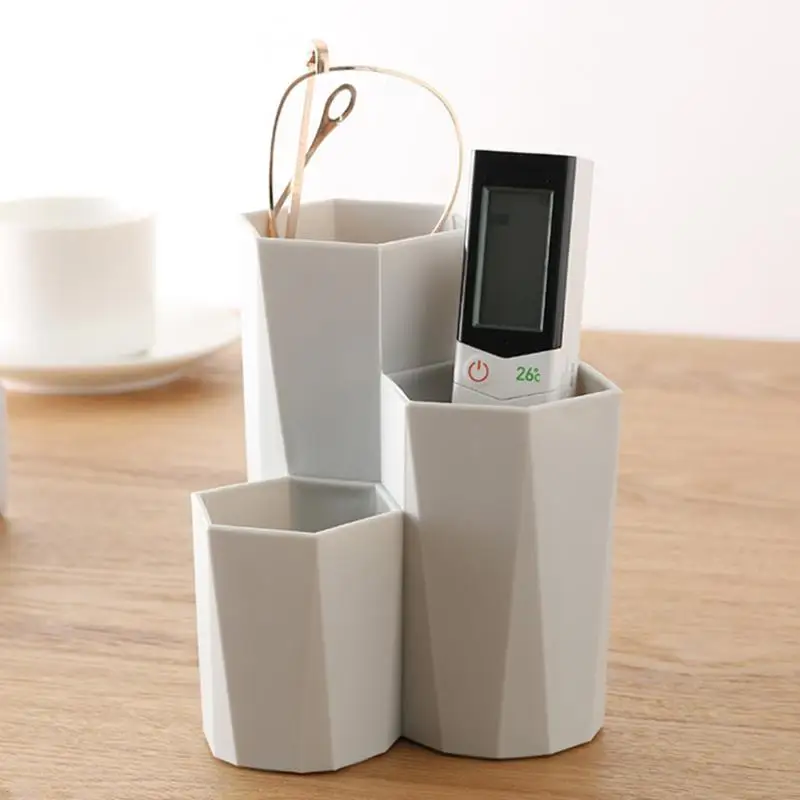 3 отсека для макияжа коробка хранения кисточек настольный органайзер