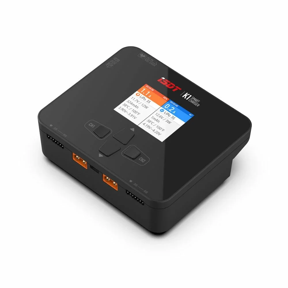 ISDT K1 AC 100W DC 250Wx2 Двухканальное балансирующее зарядное устройство для Lipo - купить по