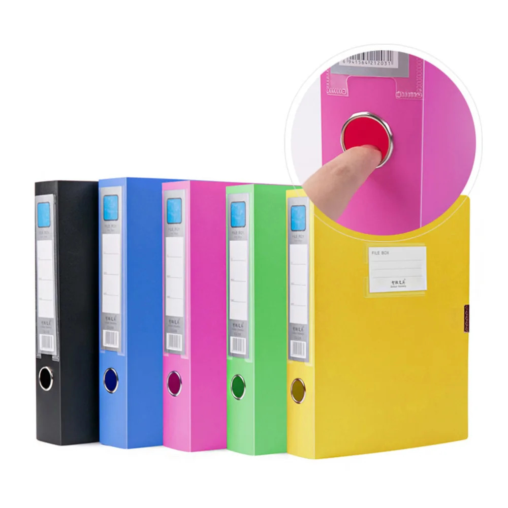 

5pcs Colorful File Holders Document Boxes Folding File Storage Case Organizer for School Office (Mixed Colors)