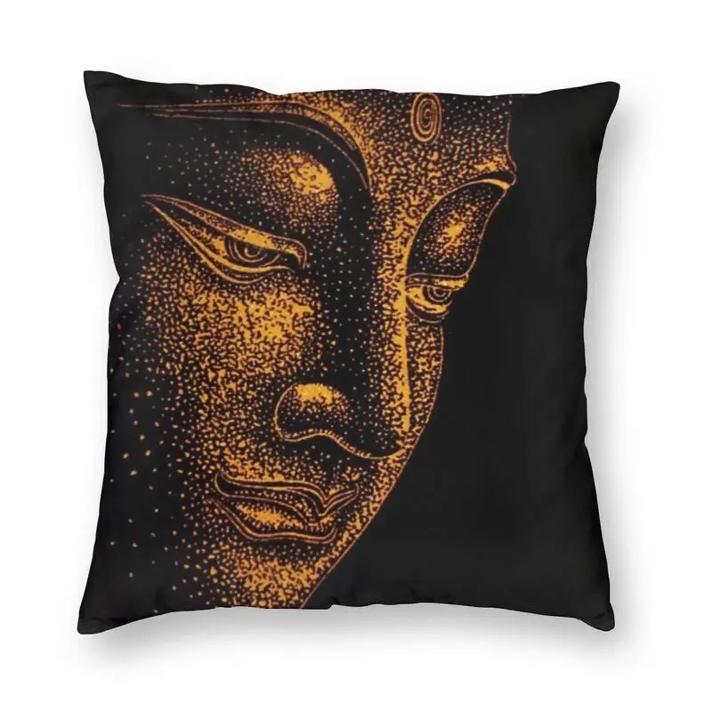 

Квадратная наволочка в виде Золотого Будды, домашняя декоративная наволочка с 3D рисунком буддистской искусственной кожи, наволочка для гос...