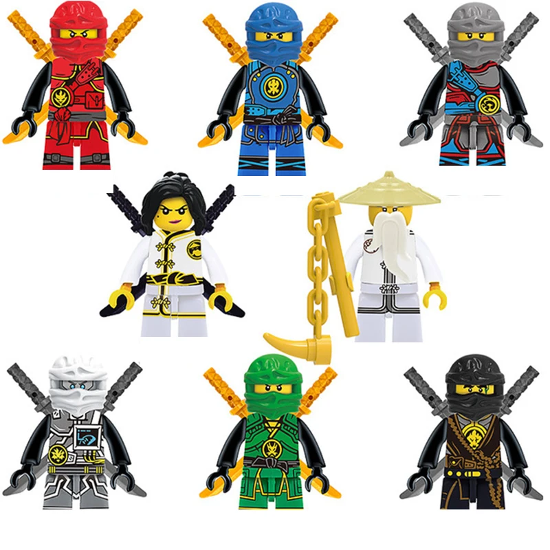 

24pcs Set Masters of Spinjitzu Jay Cole Kai Zane Lloyd Nya Mini Toy Doll Figure Building Motorcycle Block Toys Gift