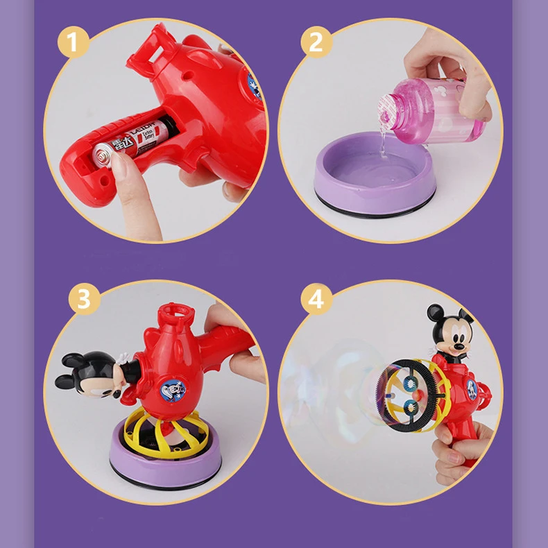 

2021 Disney Around the movie Parent child outdoor toys Mickey Minnie doughnut bubble machine Gifts for children