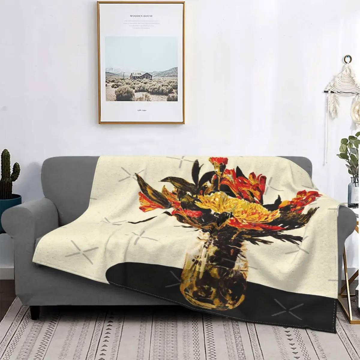 

Manta a cuadros para cama, manta Thermal mica с изображением ramo en tarro de Mason, a cuadros, para Baby