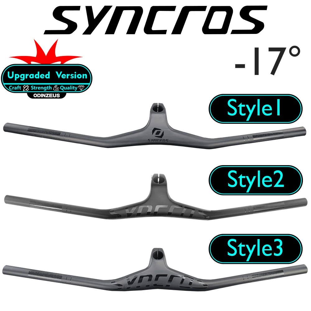 syncros Custom full carbon fiber mountain bike integrated MTB Bicycle Handlebar FRASER IC SL -17 degree and +7 degree two style