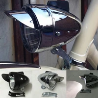 1 bicycle retro led headlight with bracket metal chrome vintage bike front fog light head lamp cycling accessories