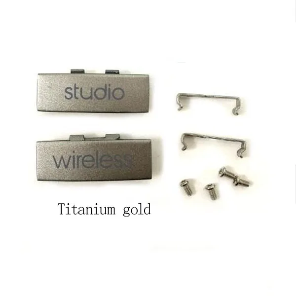 Titanium gold Запасные части SHELKEE с металлической пряжкой и логотипом, запасные части для Beats Studio O2 2,0, беспроводные наушники - Цвет: Titanium gold