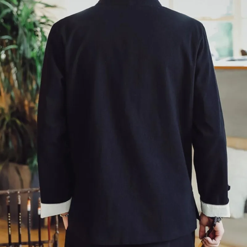 #4211 Весна 2021 черные/синие/серые кимоно куртка для мужчин на каждый день в