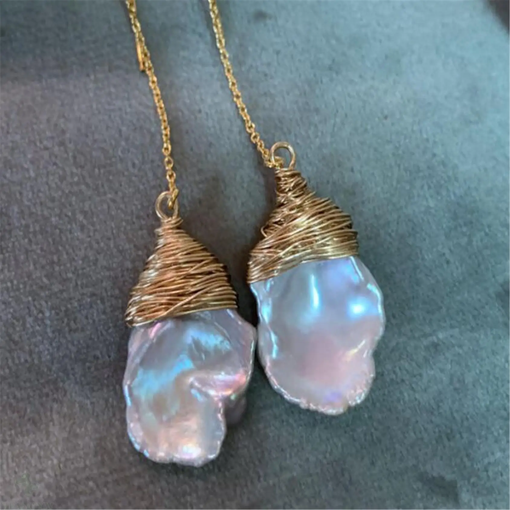 

Natural Light Purple Baroque Pearl Earrings Ear Drop Dangle Wedding Party Cultured Gift Mesmerizing Classic