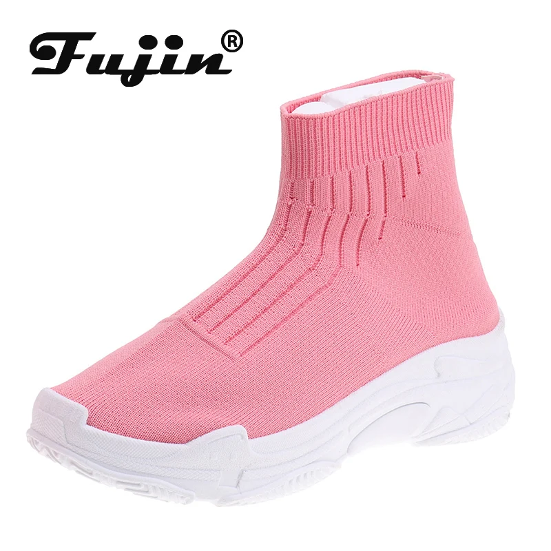 Женские тканые ботинки Fujin Flying обувь в Корейском стиле летние сетчатые на плоской
