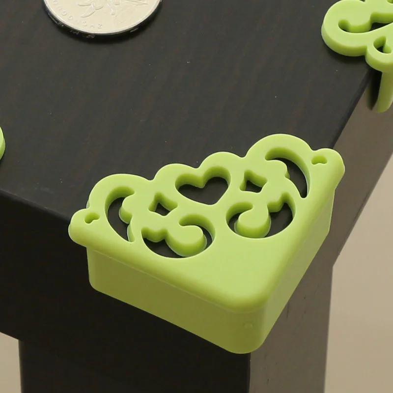 Protector de esquinas de seguridad para beb&eacute;s y ni&ntilde;os, Protector de bordes de seguridad suave con patr&oacute;n de flores huecas, para mesa y escritorio, 4 unids/lote-0
