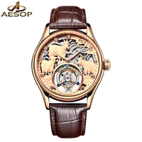 relogio masculino aesop brand luxury automatic watch waterproof fashion 3d goat casual tourbillon mechanical wristwatch for men