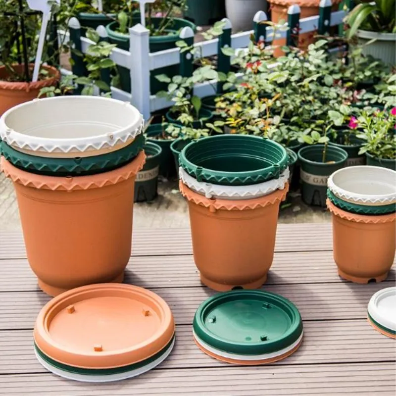 2 шт пластиковые галлоновые цветочные горшки с поддоном Садовые принадлежности