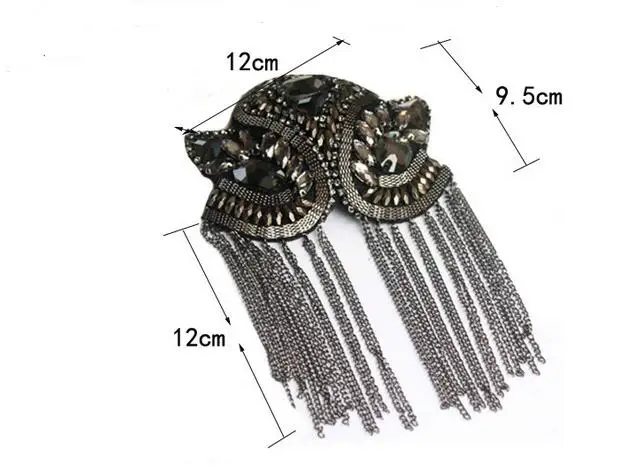 2 шт. классические металлические эполеты ручной работы с кисточками ювелирные