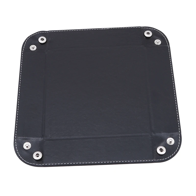 2022 New PU Leather Valet Trinket Folding Tray Collapsible Phone Key Wallet Coin Desktop Storage Sundries Box Bins Accessories | Дом и сад
