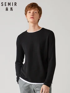 Semir трикотаж для мужчин 2019 новый осенний джемпер Круглый воротник мужские свитера длиной до бедра с головы Шить Свитер Молодежный