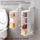 Настенная подставка для специй, многоярусная сахарница с ложкой, хранение кухонной утвари шт.набор, солонка, контейнер для приправы