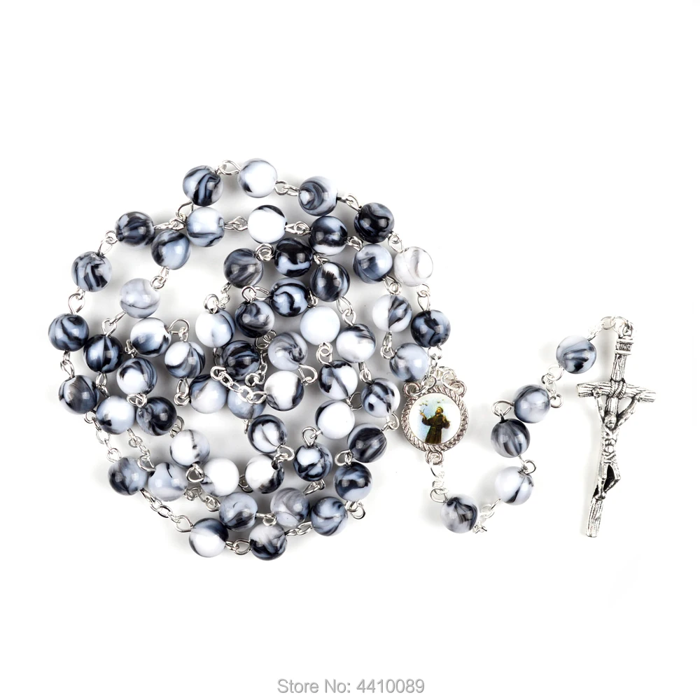 Ожерелье из Розария Святого Френсиса ассисии соответствует серым акриловым