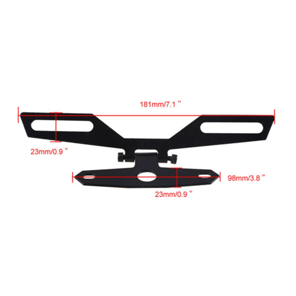 

2020 Adjustable Folding Motorcycle License Plate Holder Tail Light Bracket Mount Support Black color
