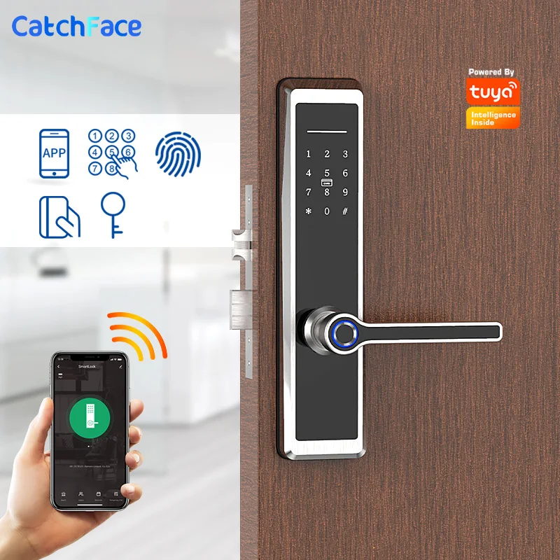 Tuya App High Security Stainless Steel Smart Keyless Keypad Password Wifi Lock Digital Biometric Rifd Card Fingerprint Door |