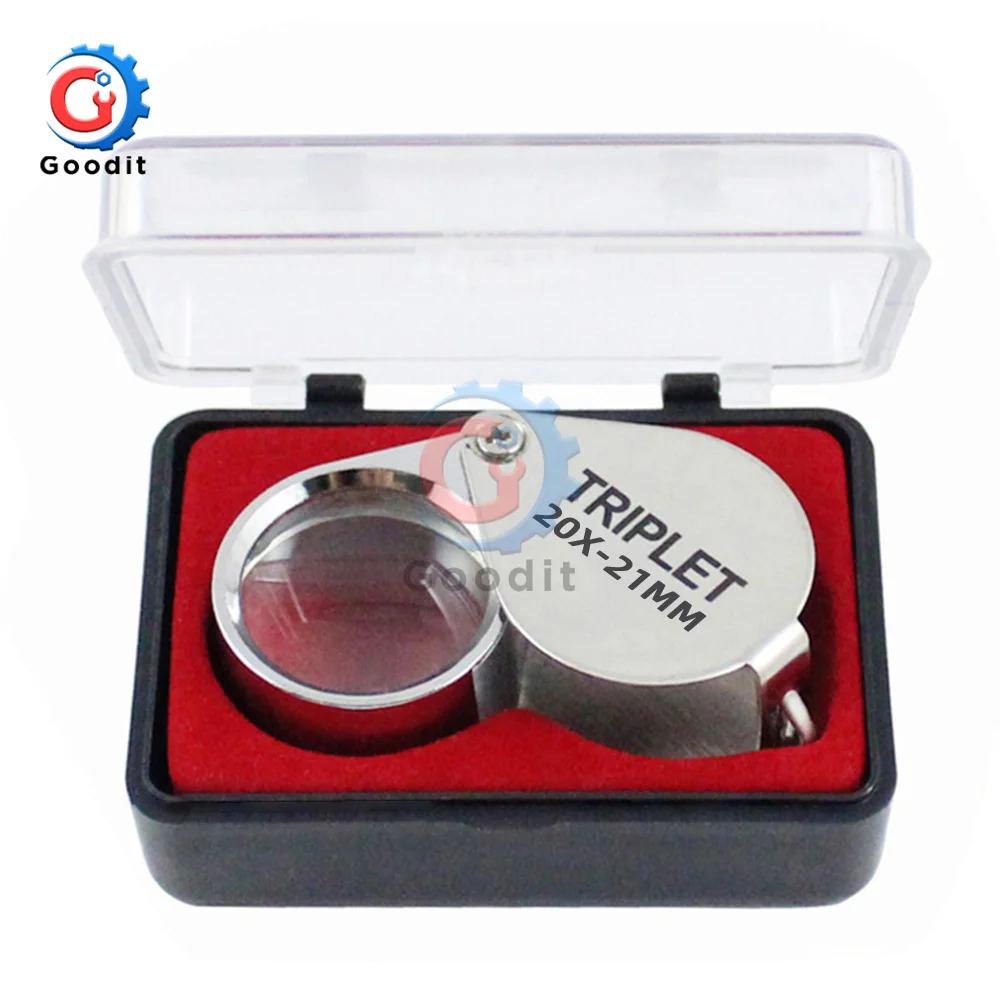 

Metal Jewelry Magnifying Glass Jewelers Eye Tool Jewellery Folding Loupe Glass Lens Magnifying Triplet Glass Jewelry Diamond