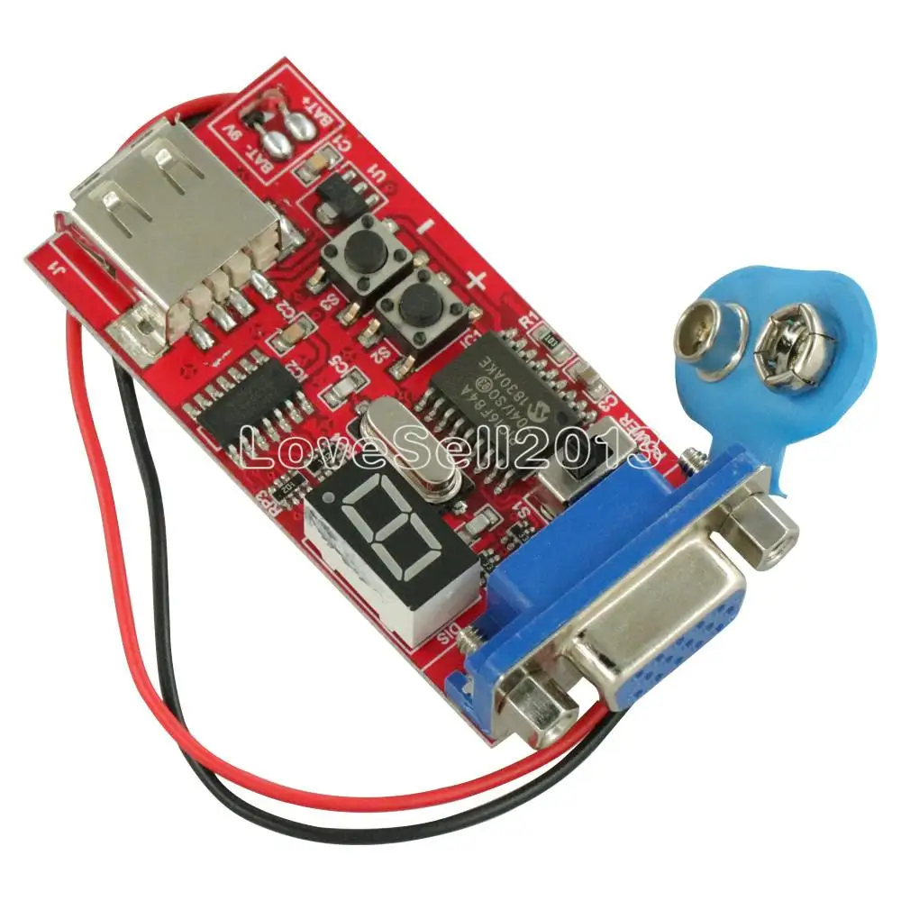 Генератор сигналов VGA с ЖК-дисплеем 9 В постоянного тока 15 на выходе питание от USB