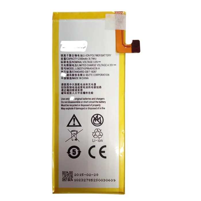 

3.8V 2300mAh Li3823T43P6hA54236-H For ZTE Star 1 Star 2 S2002 S2003 S2005 G720T G720C Geek II Battery