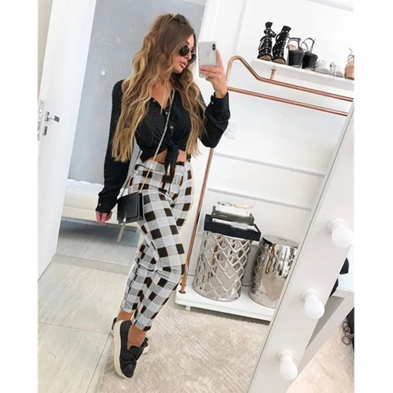 

Plaid Pants Women 2021 Sexy Trousers Ladies Femme Pantalones De Mujer Streetwear Women Slim Skinny Pants Broeken Dames Spodnie
