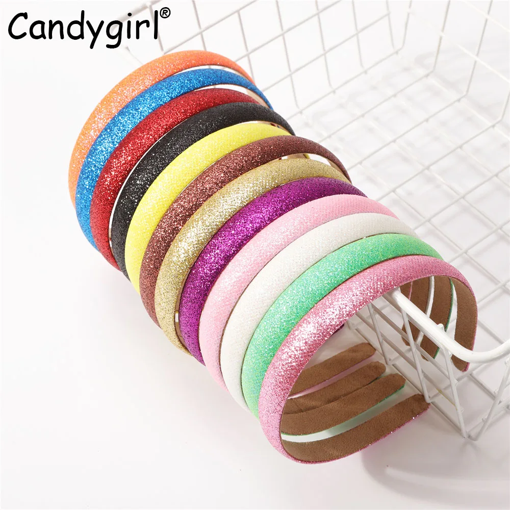 

2022 New Cute Glitter Colorful Hairband For Women Girls 1.5CM Wide Fashion Ladies Headband Princess DIY Gifts Hair Accessories