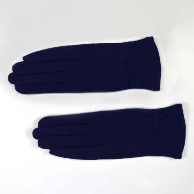 Navy Blue--Cashmere Зимние женские перчатки, ручные варежки для женщин, шерстяные женские вязаные кашемировые наручные перчатки Luva, перчатки для вождения автомобиля, перчатки для сенсорного экрана - Цвет: Navy Blue--Cashmere