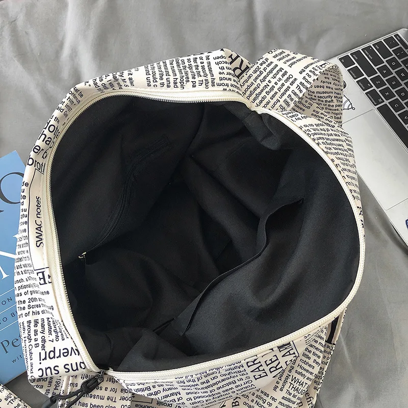 

Women Nylon Handbags Fashion Personality Fashion Bag Ladies Female Classic Elegant Shoulder Handbags Funny Newspaper Bag