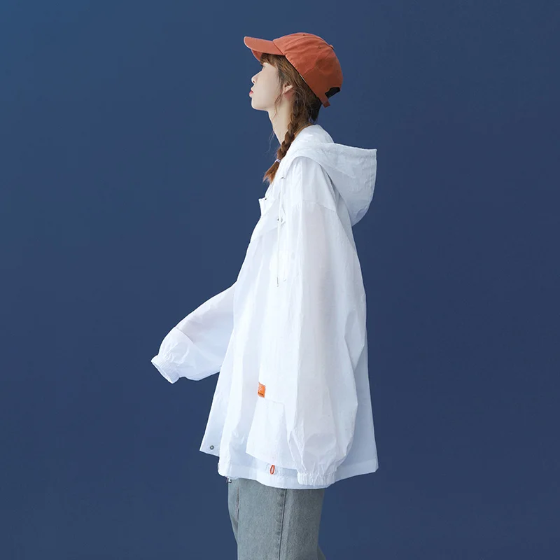 

HENCHIRY Summer Leisure New Coat Women's Hooded Sunscreen Skin Clothes Neutral Windbreaker Thin Fishing Suit Versatile Jacket