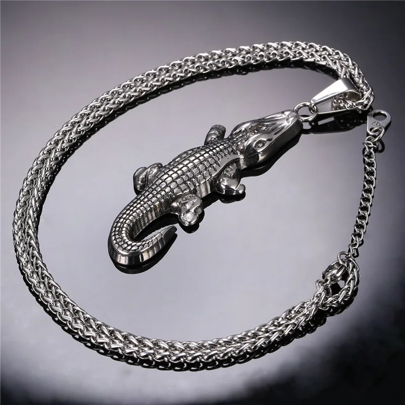 Подвеска Collare &quotкрокодил&quot рок для мужчин из нержавеющей стали 316L золотого