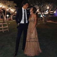 luxury sparkly prom dresses 2020 spaghetti backless sweep train special occasion dress stylish cheap formal party evening gowns