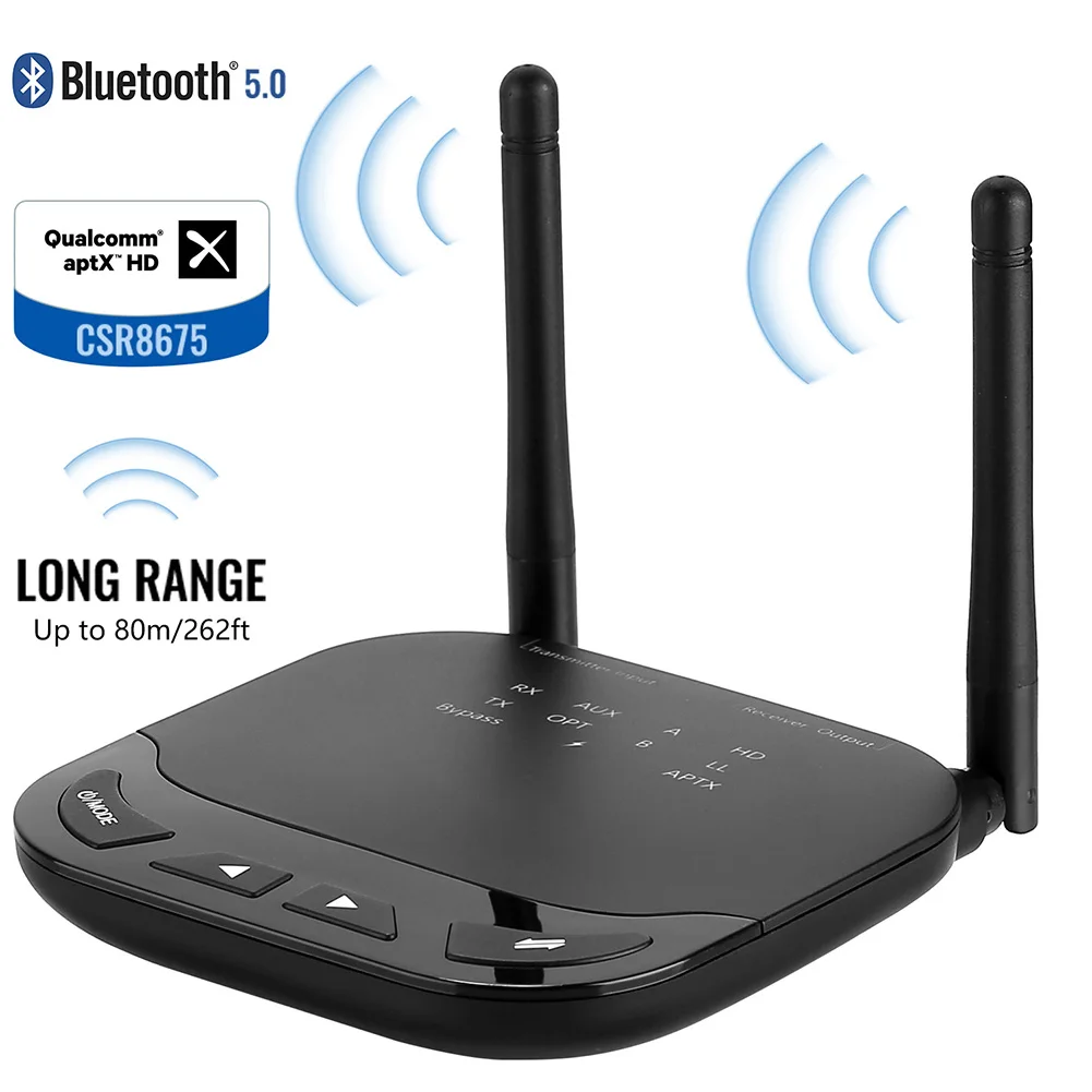 80 м Bluetooth 5,0 передатчик приемник обход 3в1 AptX низкая задержка HD ТВ автомобильный ПК аудио беспроводной адаптер RCA 3,5 мм AUX Jack