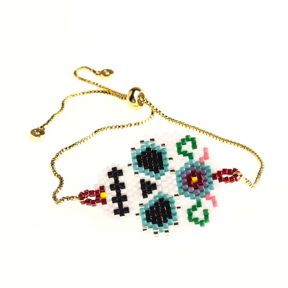 Go2boho Delica MIYUKI браслет мексиканский череп Pulseras Mujer Браслеты Женские Ювелирные изделия Etsy шикарная золотая цепочка из нержавеющей стали