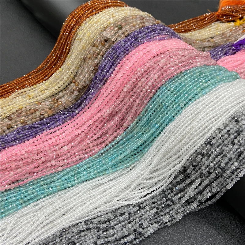 Граненые 2 3 мм маленькие бусины из натурального камня розовый кварц Циркон