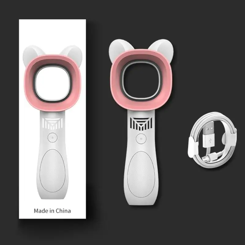 

Portable Bladeless Fan Handheld USB Rechargeable Mini Cooler No Leaf Handy Cooling Fan With 3 Fan Speed Level Desktop Airflow