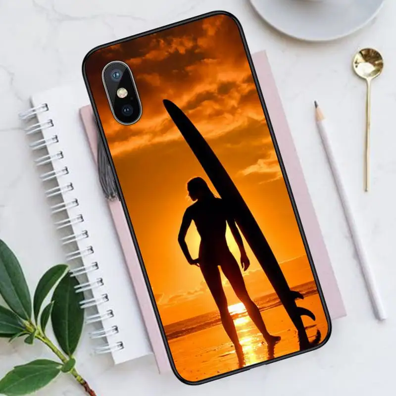 

Summer beach sea surfboard surfing Phone Case for iPhone 11 12 mini pro XS MAX 8 7 6 6S Plus X 5S SE 2020 XR Luxury shell funda