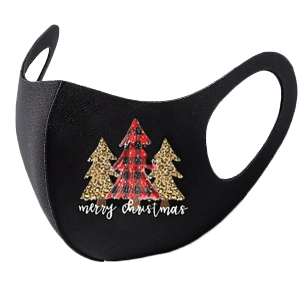 

8PC Colorful Christmas Facemask Party Mask Unisex Face Masks Christms Santa Elk Print Windproof Washable Santa claus Face Shiled
