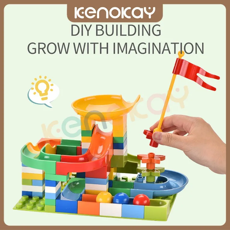 

KENOKAY 72PCS Building Blocks Set Construction Marble Race Run Ball Track
