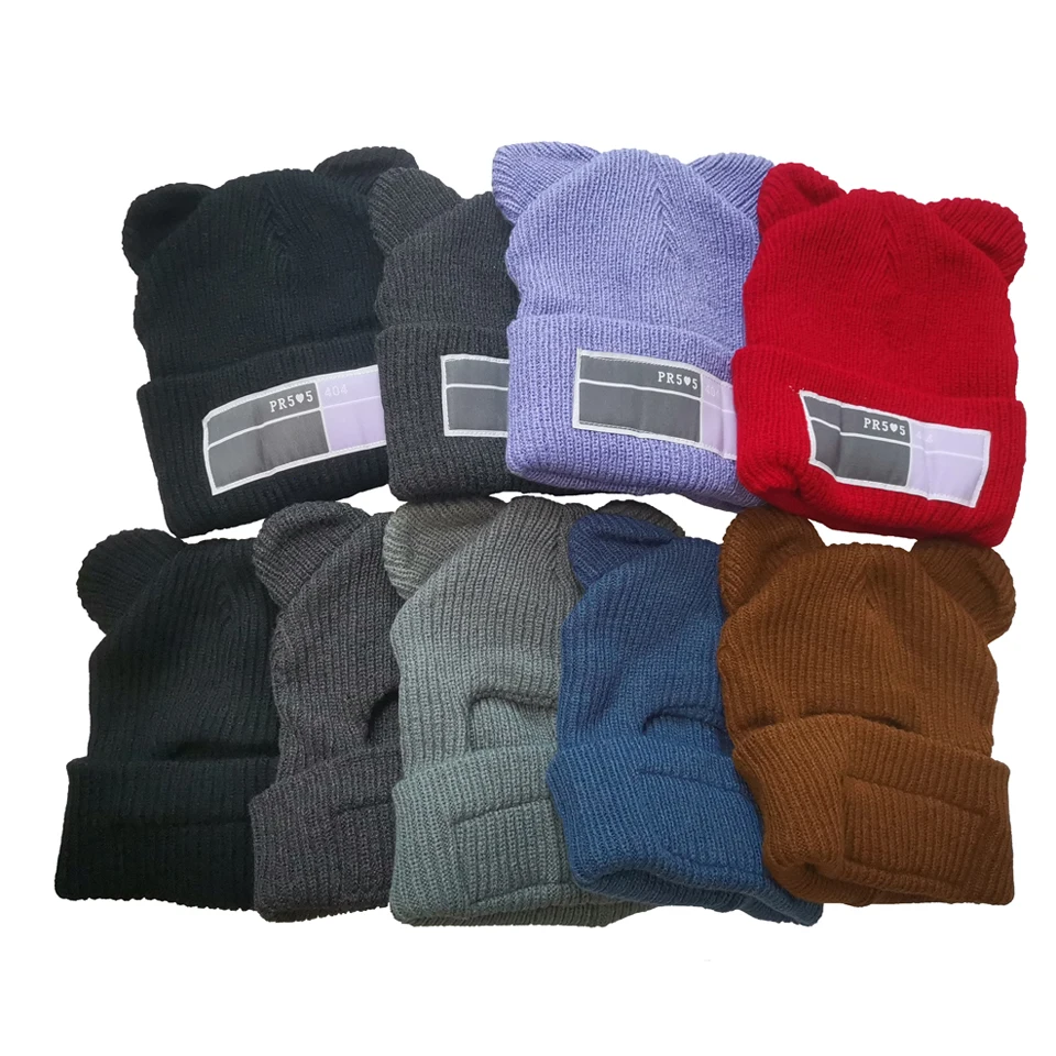 Full Face Cover Ski Mask Hat With Mouse Ear Balaclava Knitted Hats Windproof Skullies Beanies Bonnet Winter Warm Unisex Caps | Аксессуары