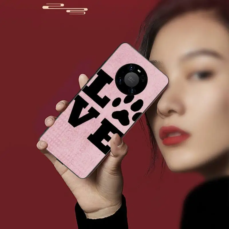 

ZFGHSHYQ Hot Best Friends Dog Paw Black TPU Phone Case For Huawei P20 30 40 Pro Mate 20x 30 40 Pro Nova6 7 Honor 9X 10