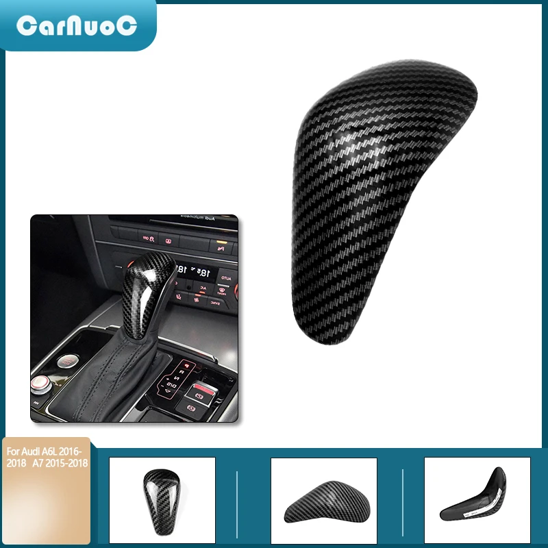 

Carbon Fiber Texture Fit for Audi A6L 2016-2018 A7 2015-2018 Interior Car Gear Head Shift Knob Covers Trim Stickers