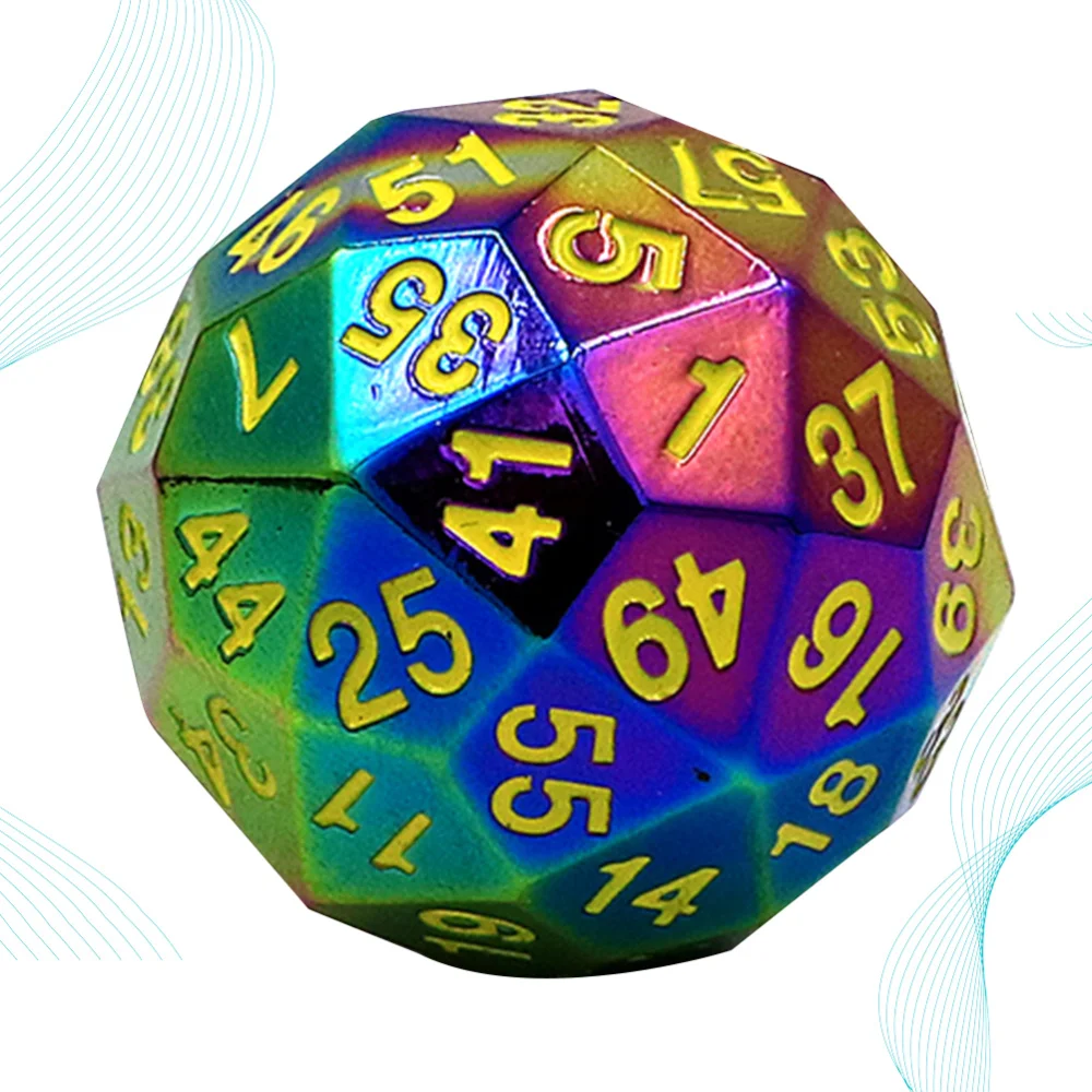 

1PC Zinc Alloy Polyhedron Dices Creative Numbers Dice 60 Facet Dice for Entertainment Board Games )
