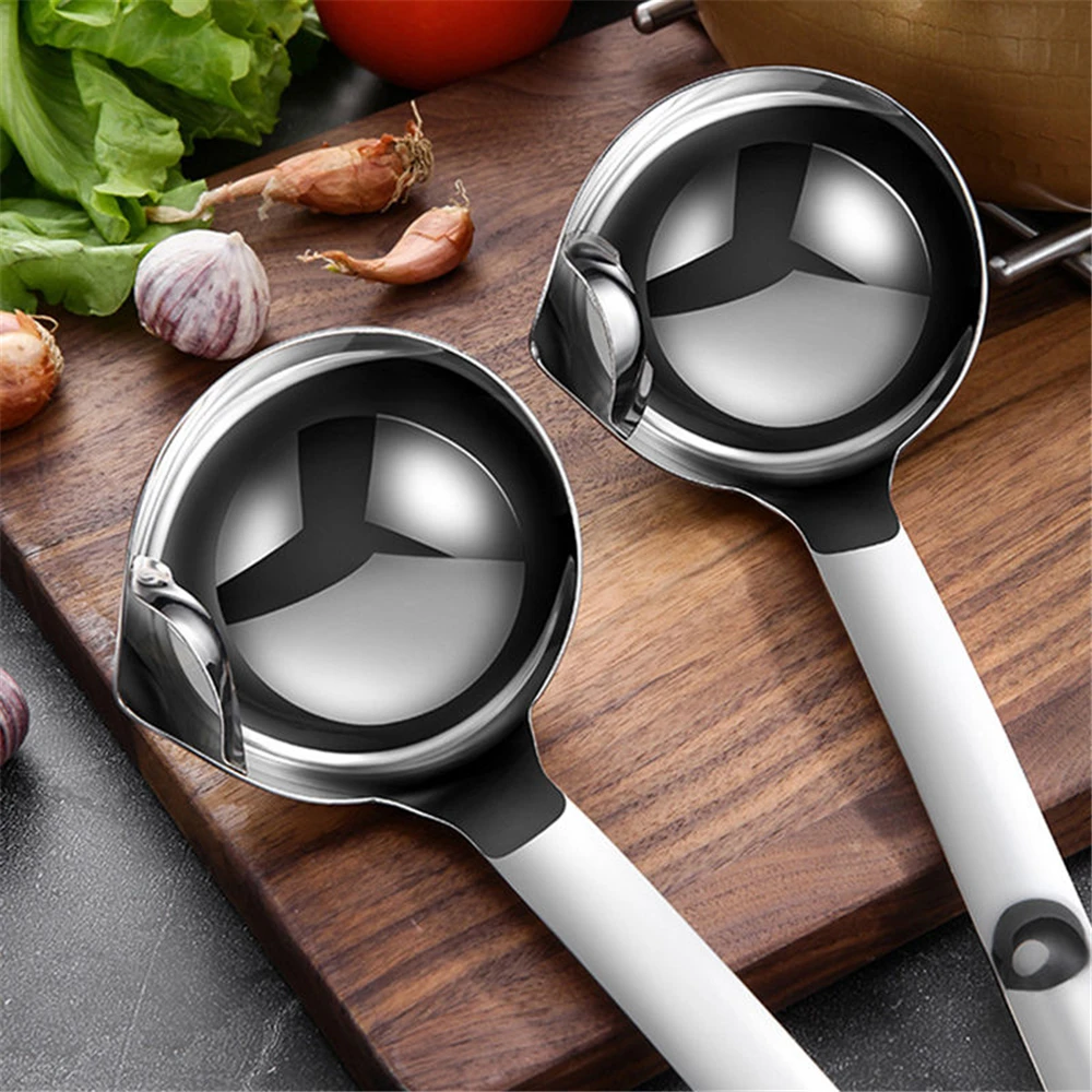 

2PCS 304 Stainless Steel Spoon Set Soup Oil Filter Separation Rice Strainer Kitchen Utensils Gadget New Housewares Oil Spray Net