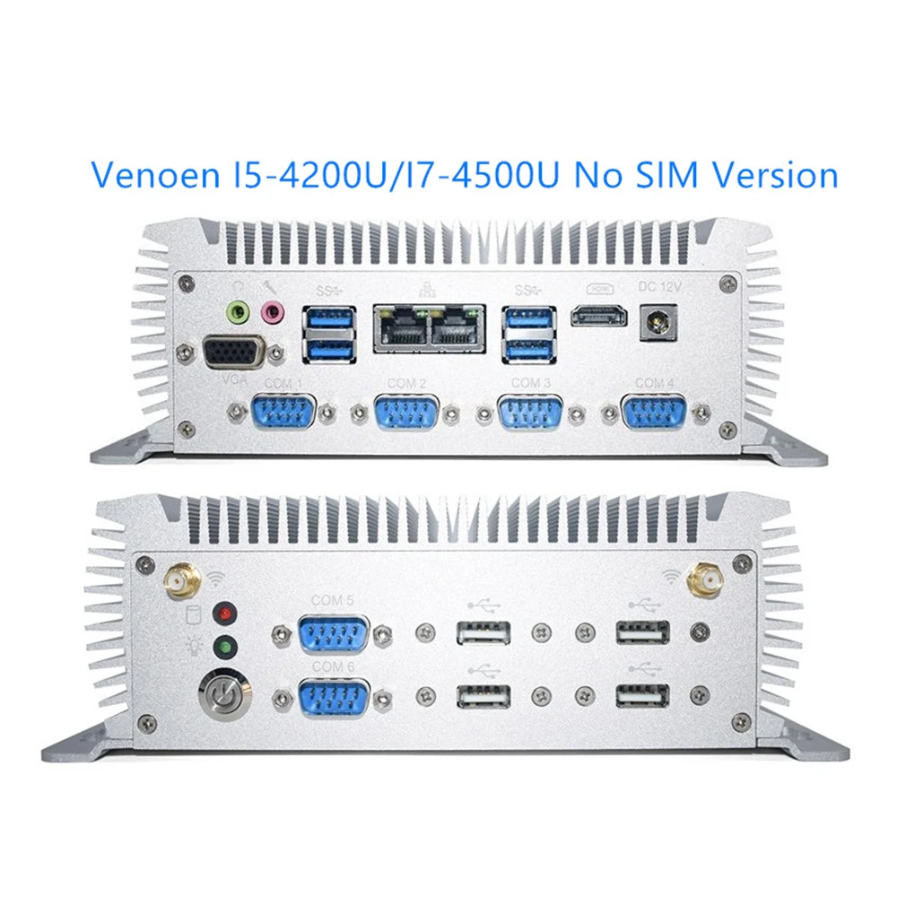 Промышленный мини компьютер Intel Core i5 i7 8250U 7600U 4500U 2 * ddr4 64 Гб SIM карта 8 GPIO порт linux