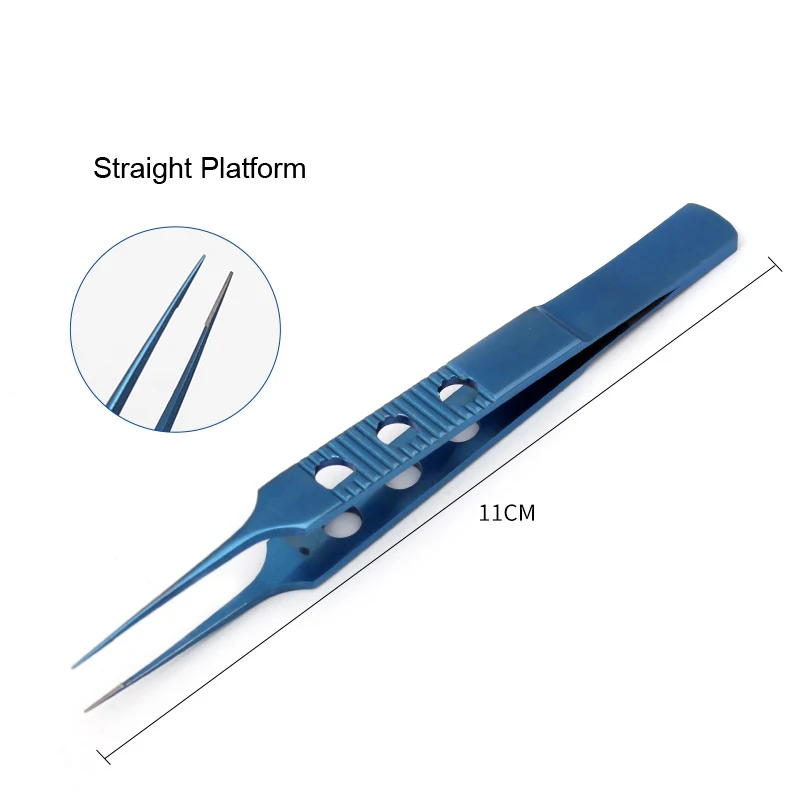 Двойные щипцы для век 11 см с прямым крючком извлечения жира пластиковые линий
