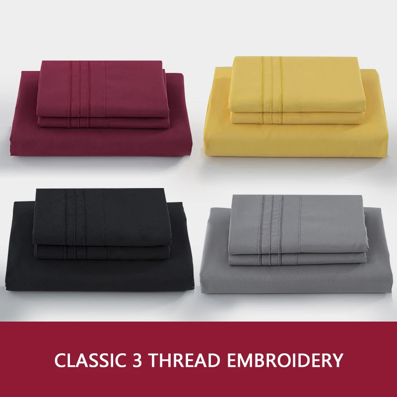 Твердые Цвет постельного белья с наволочкой 3/4 шт. Наматрасники простыня наборы