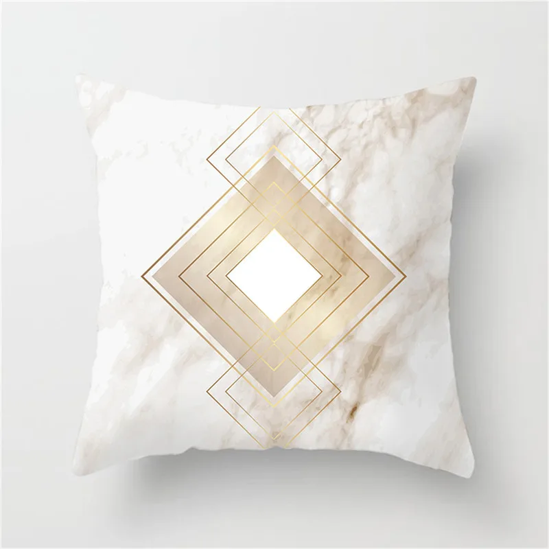 Геометрическая наволочка Fuwatacchi мраморное сердце Золотая в стиле пэчворк для